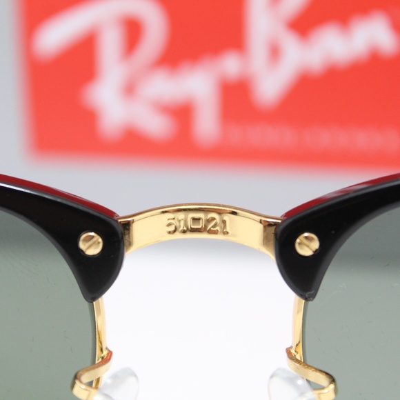 RAY-BAN 3016 W0365 BLACK/ARISTA GOLD CLUB-MASTER - Picture 6 of 8